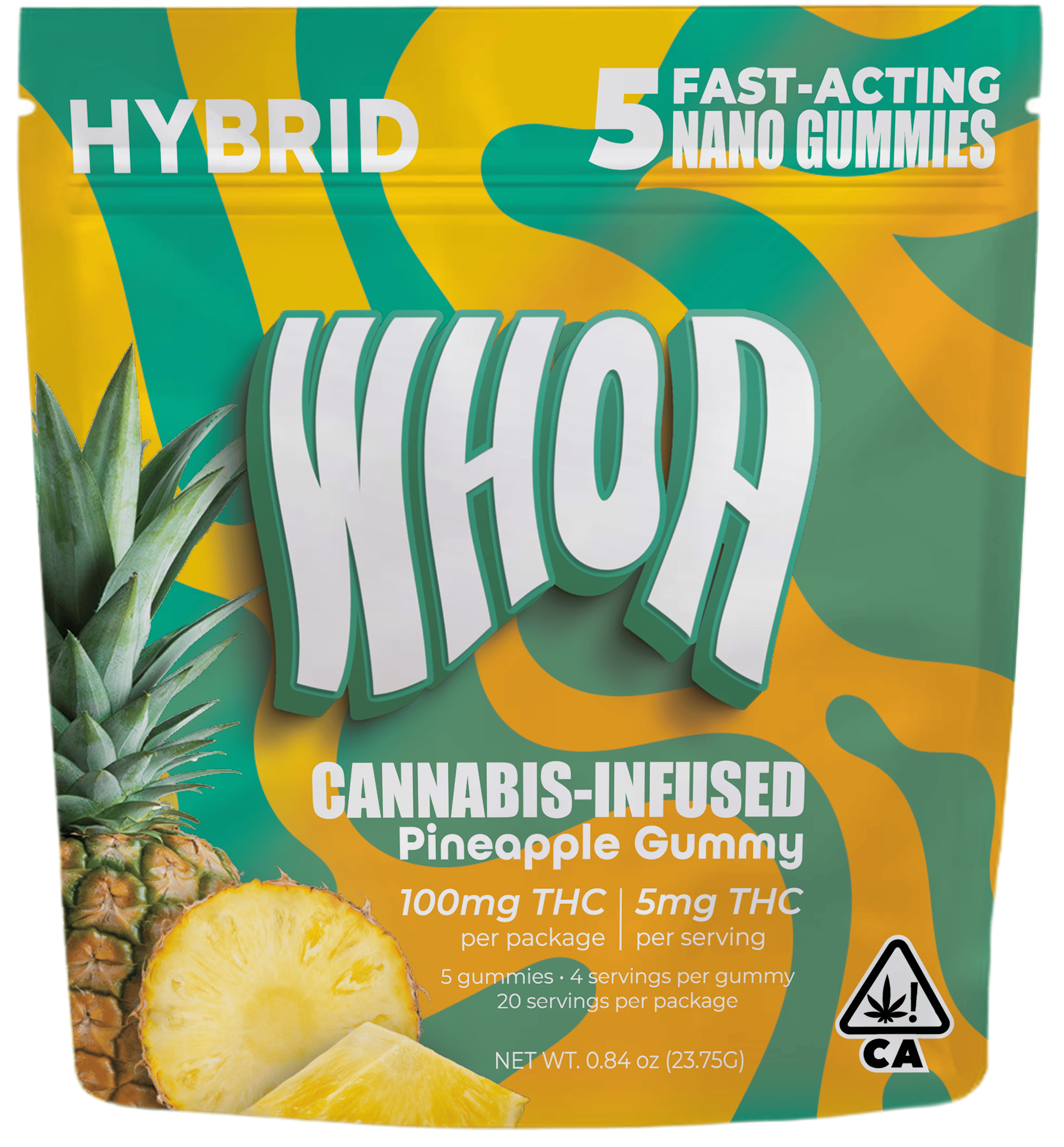 pineapple 5pk gummies - 100 mg