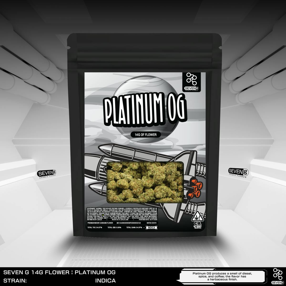 Platinum OG Indica 14 grams by Seven G