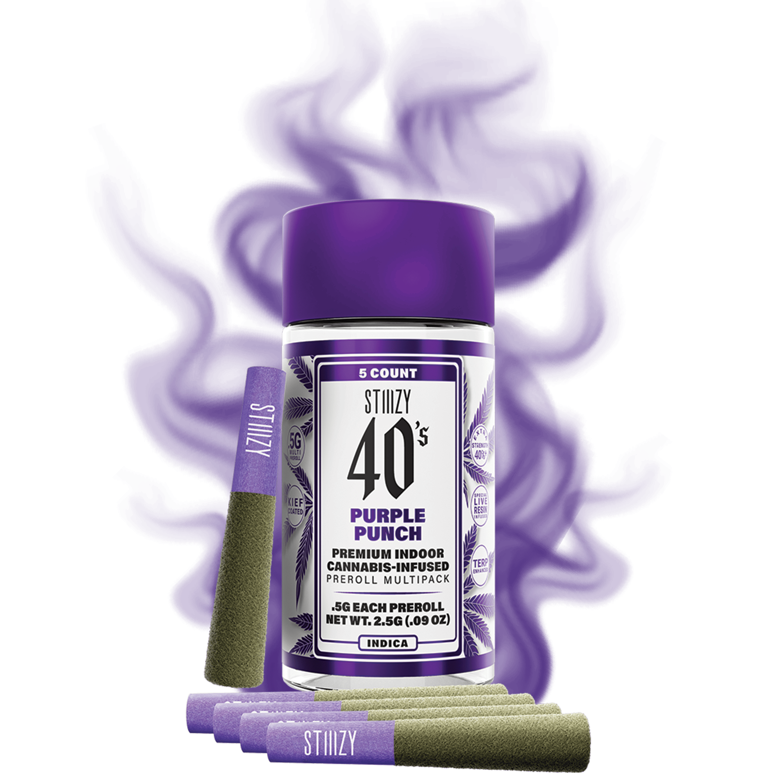 - PURPLE PUNCH - .5G 40's Infused Preroll 5 Pack
