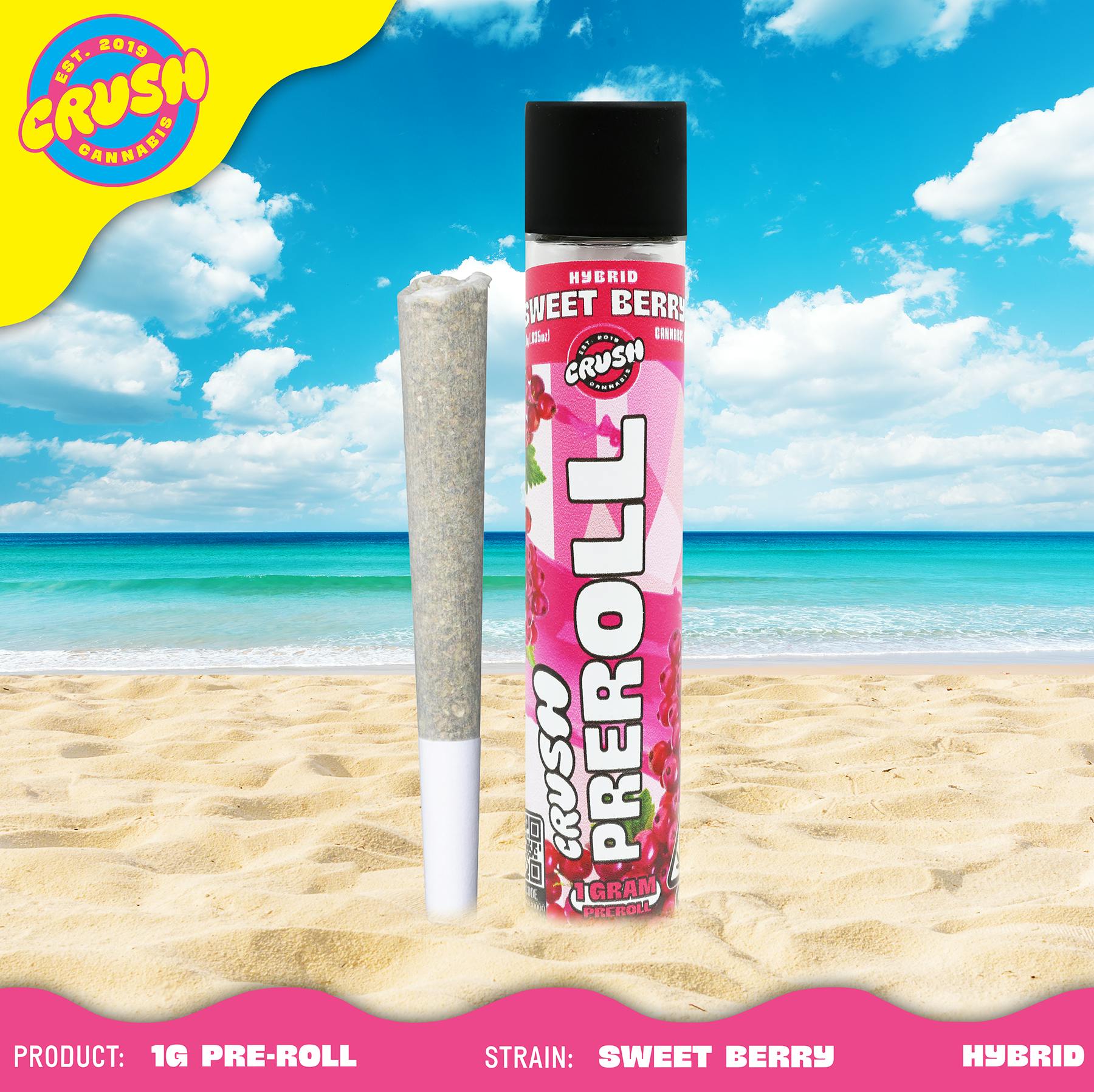 Sweet Berry Hybrid - Crush Cannabis 1g pre-roll - 1g