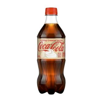 Coca-Cola Holiday Creamy Vanilla, 20 oz bottles