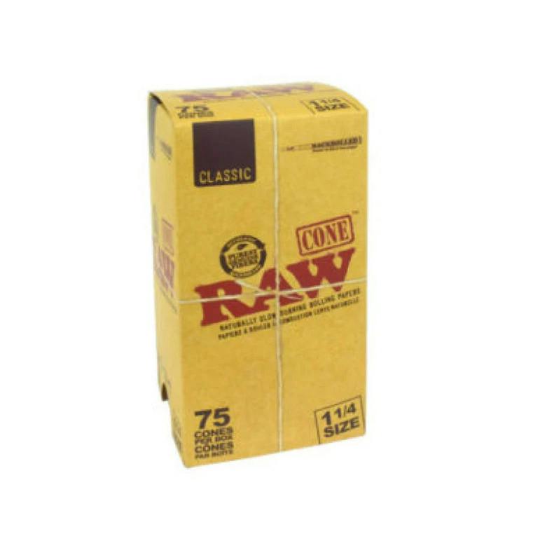Raw 1 1/4 Classic Pre-Rolled Cones 75-Pack