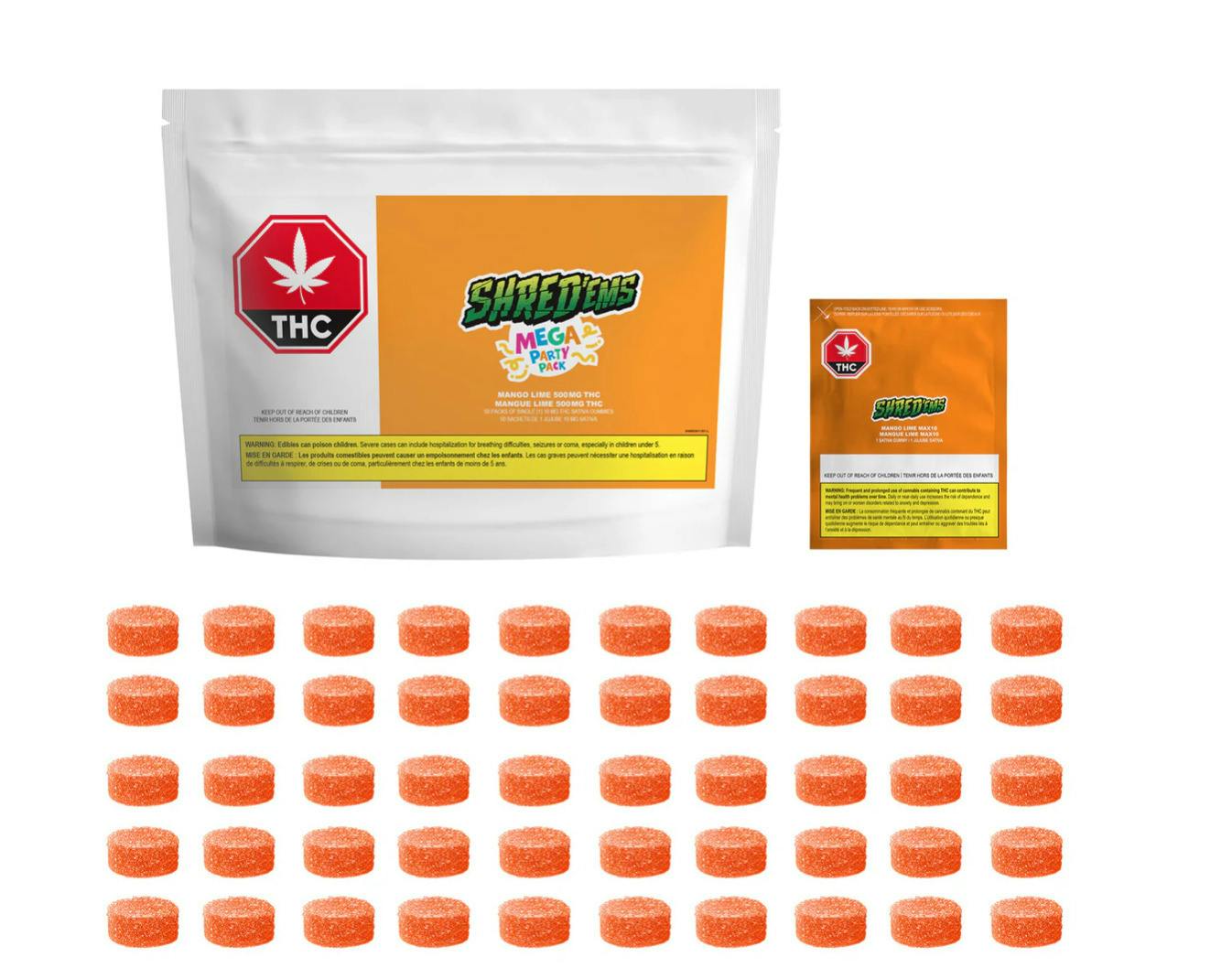 Shred'Ems Mango Lime Mega Party Pack Gummies