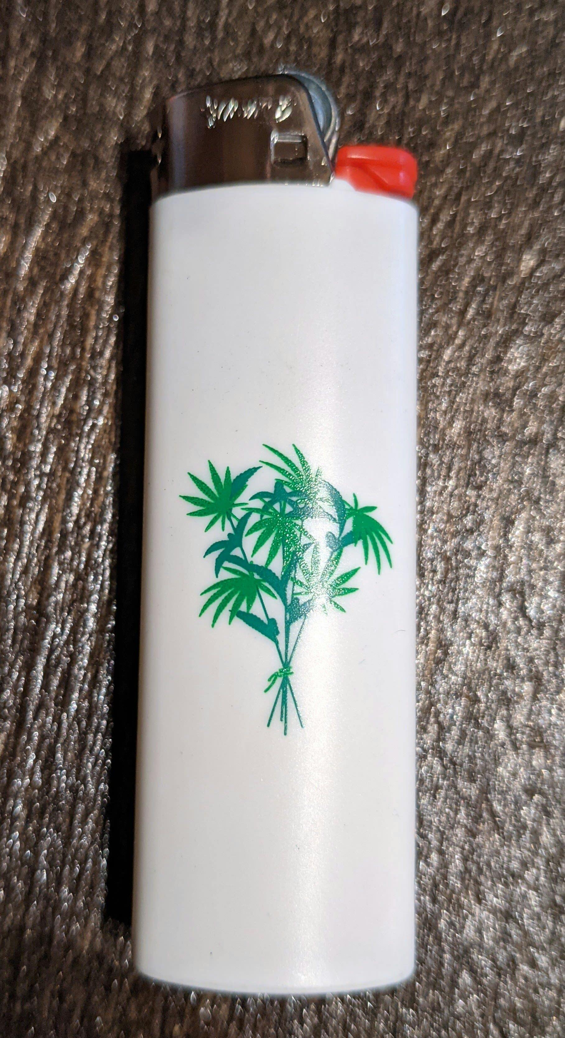 Green Bouquet Bic Lighter