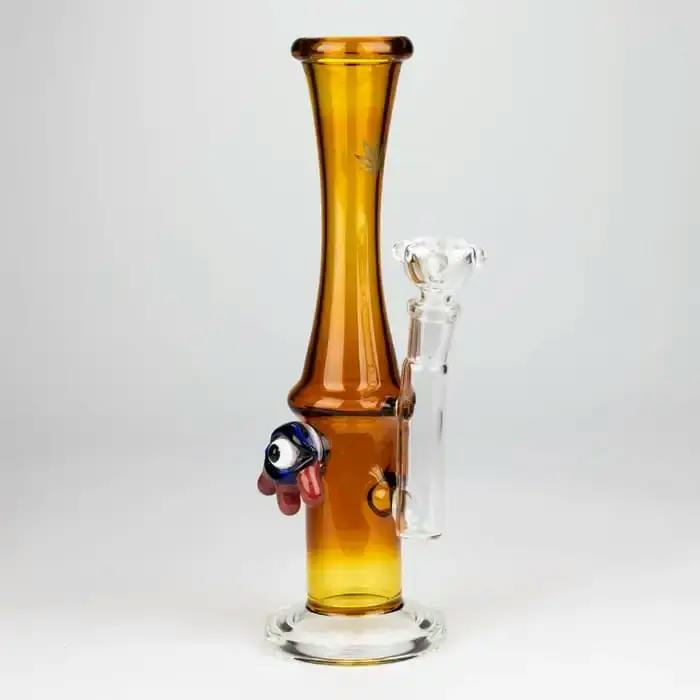 10" Color tube Glass Bong with eye - Yellow or Black