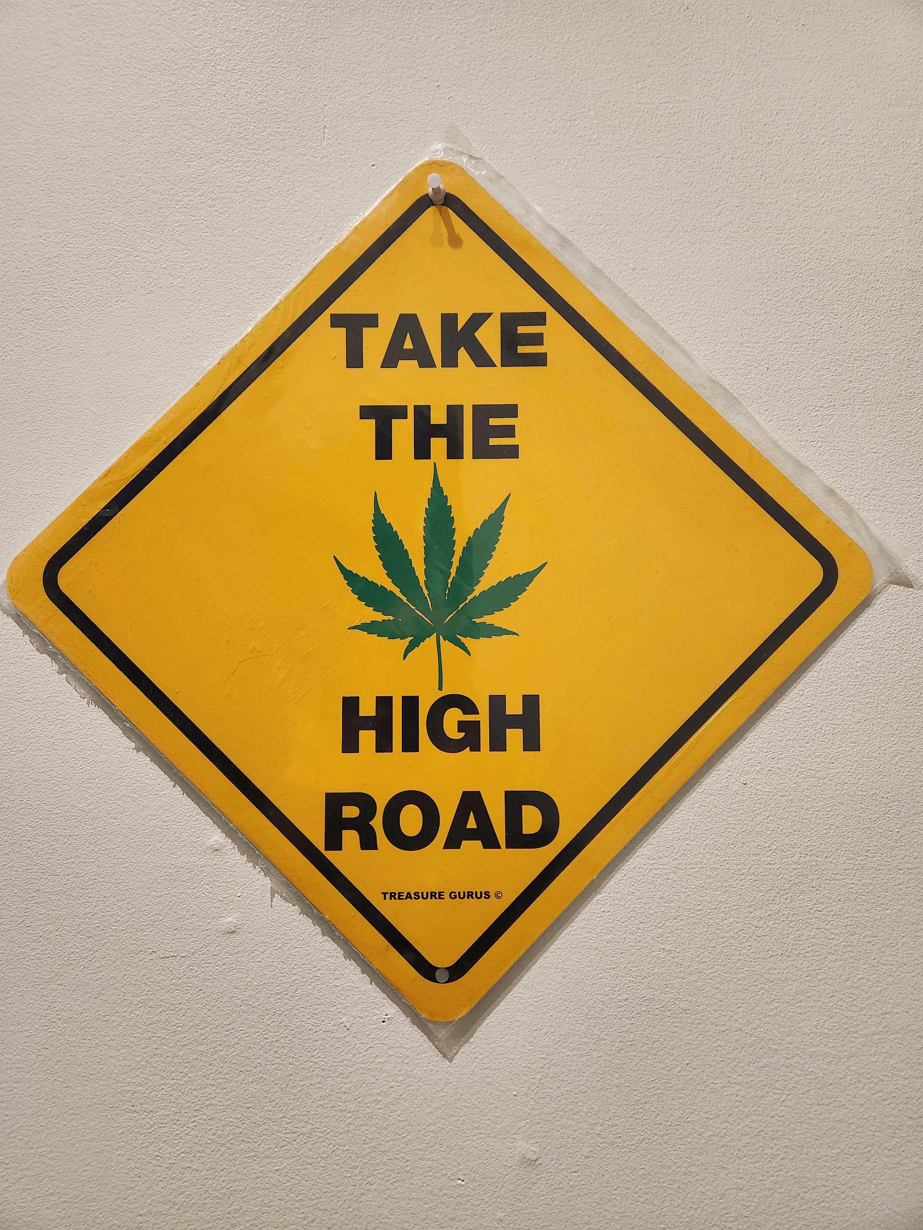 Take the High Road Metal Sign