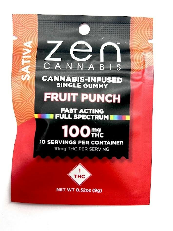 Fruit Punch Sativa Gummy (100mg) - Full Spectrum - Single Gummy
