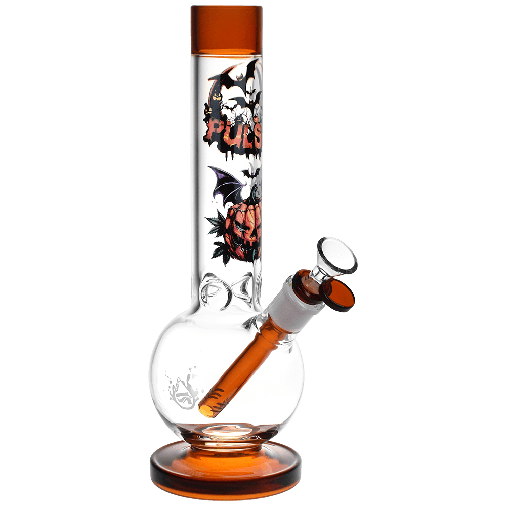 Pulsar Halloween Round Ball Glass Water Pipe | 11.75" | 14mm F