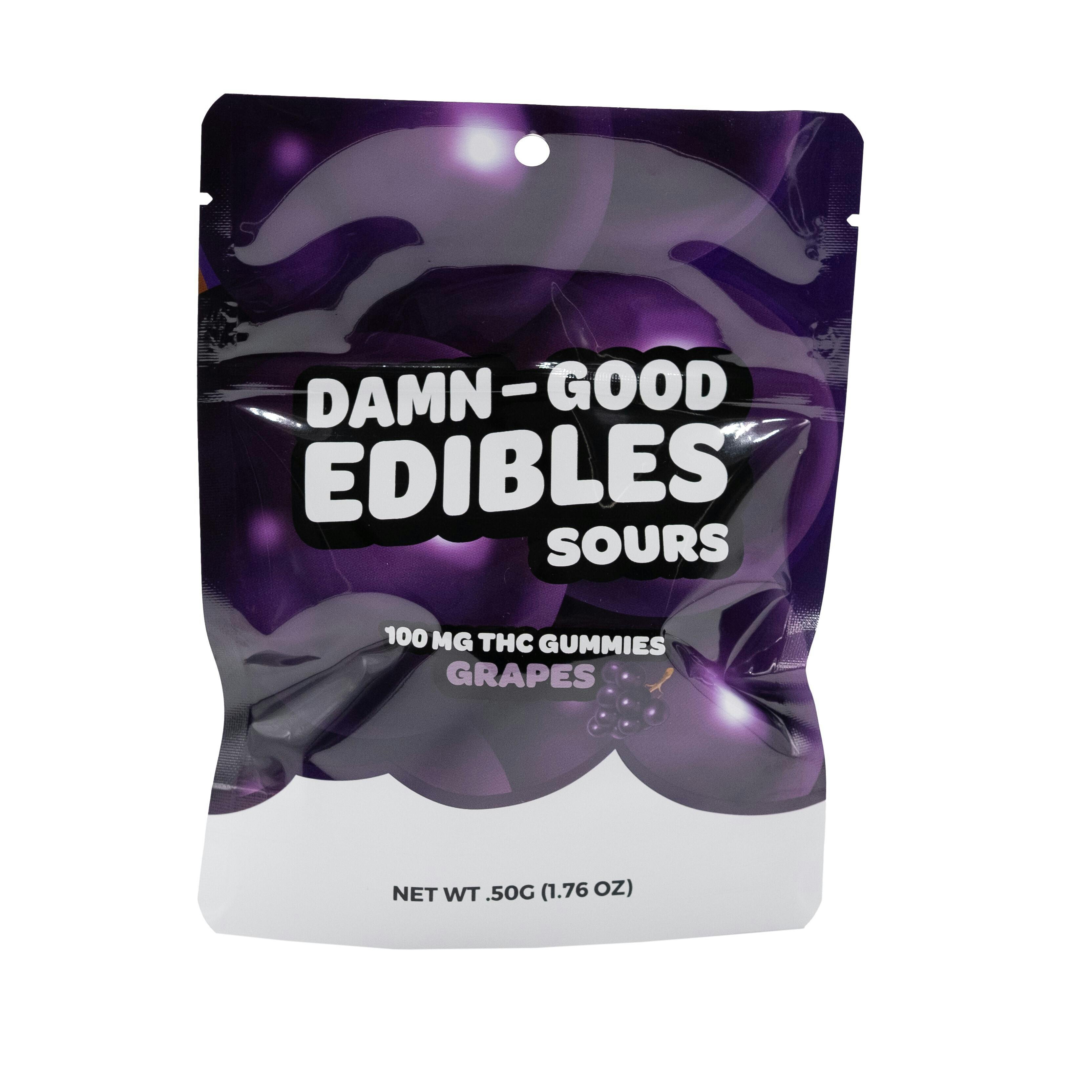 Damn Good Edibles Sour Gummies 100 MG Grapes 10pk