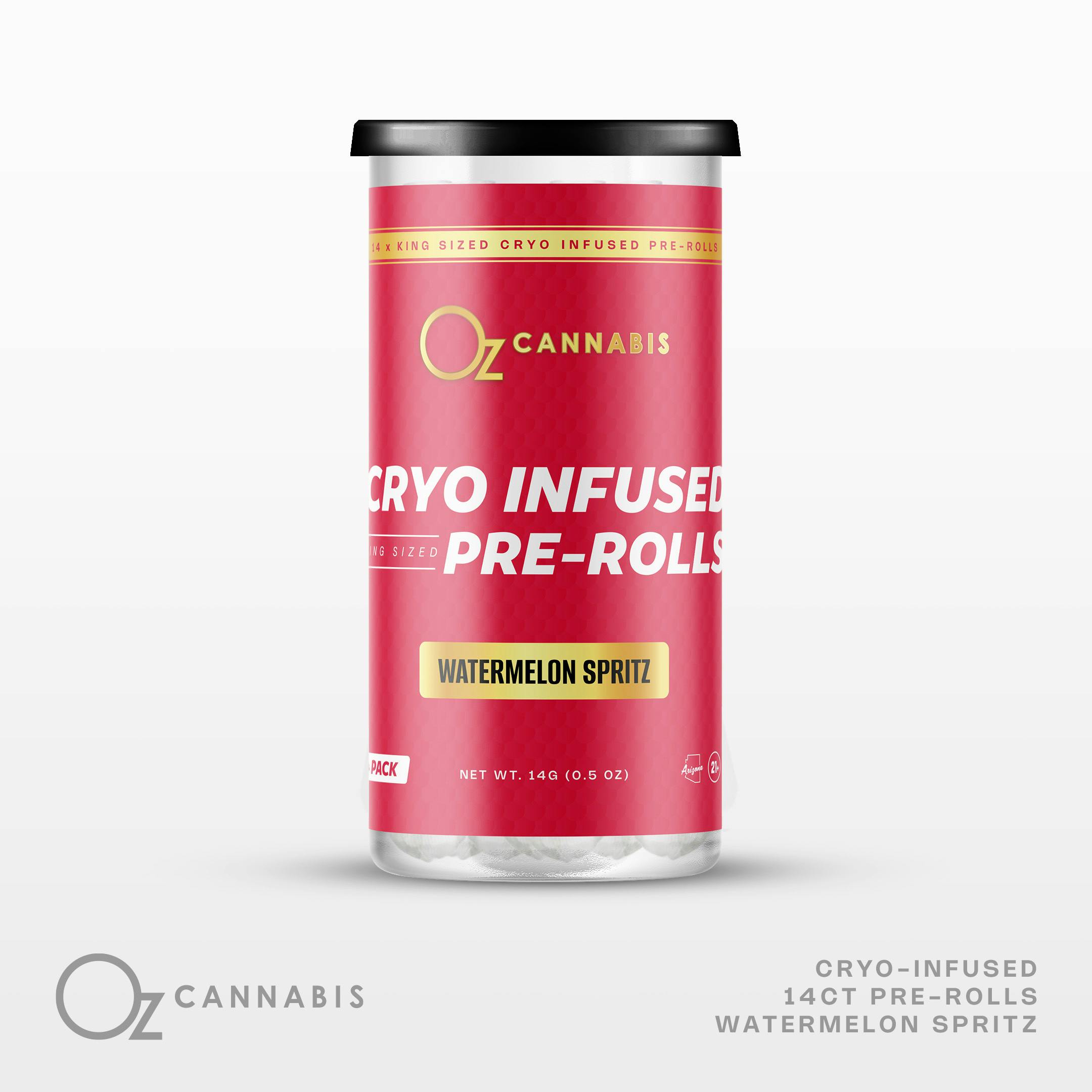 OZ Cannabis Infused Preroll Pack 14g Watermelon Spritz