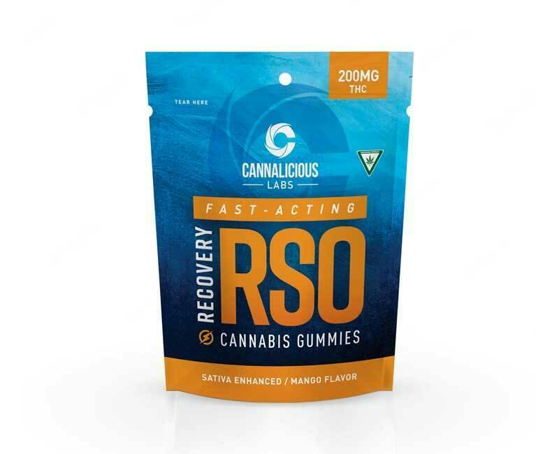 Cannalicious 200mg RSO Recovery Gummies Mango