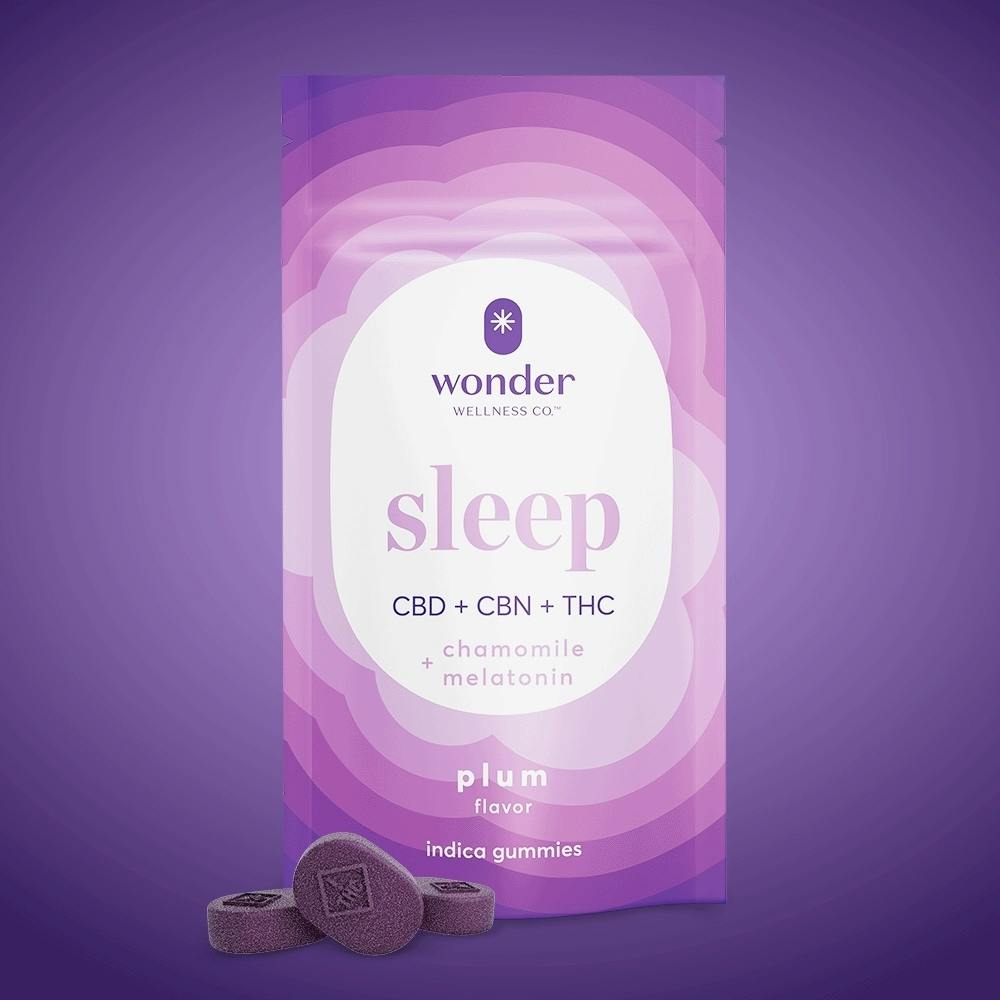 Wonder 200mg 1:1:1 THC:CBN:CBD Sleep Gummies Plum