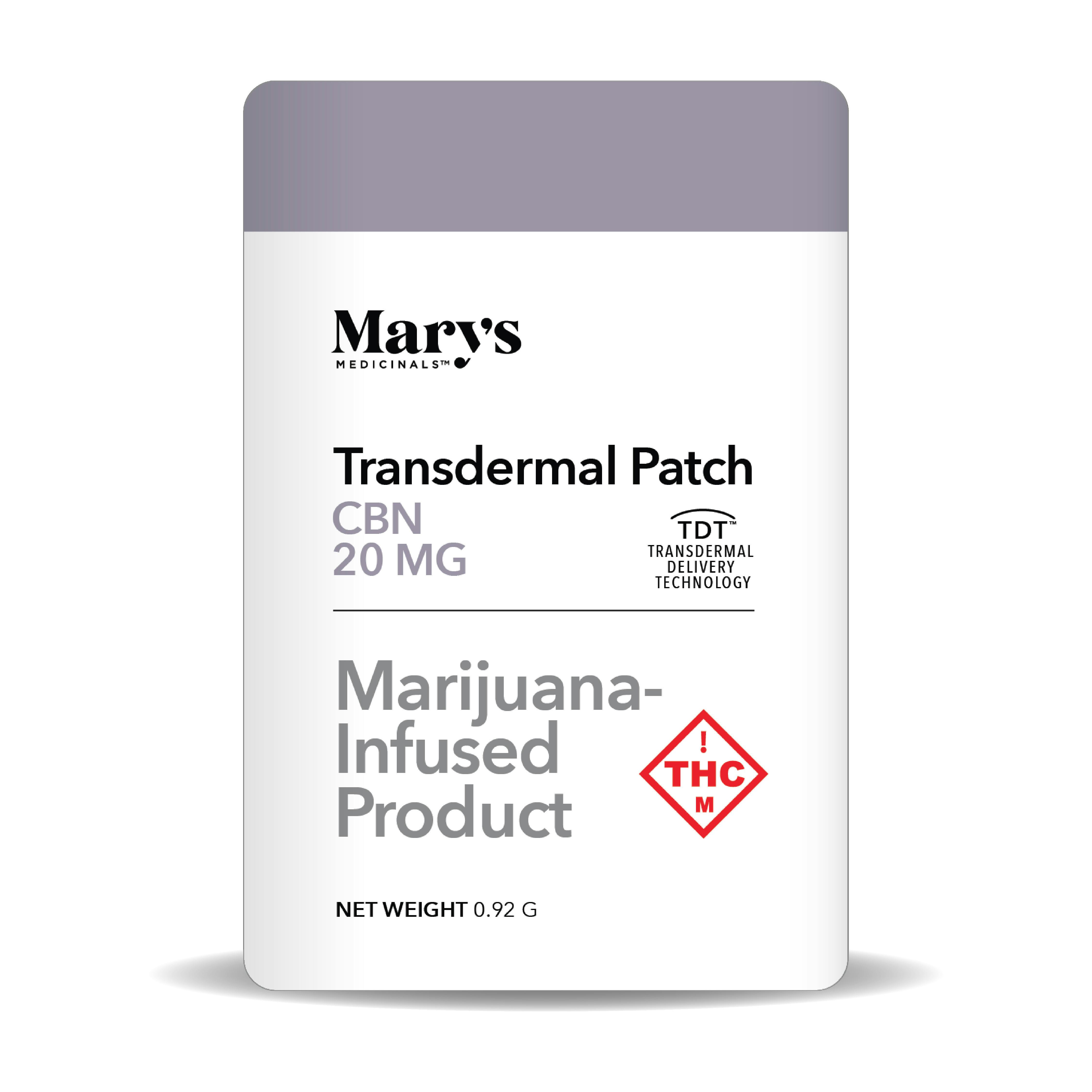 MARY'S MEDICINALS CBN PATCH 20MG