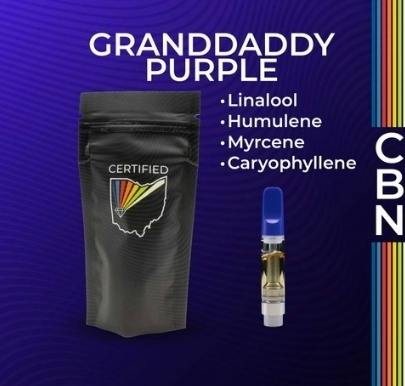 Certified Cultivators Granddaddy Purp 2:1 CBN 1g Dist Cart