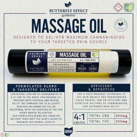 Butterfly Effect - 4:1 CBD:THC Massage Oil Bergamot - 1138101