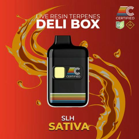 Certified Cultivators Super Lemon Haze Deli Box Disposable Vape 1G Dist Sativa
