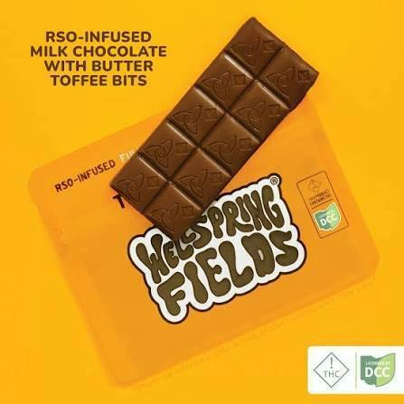 Wellspring Fields Toby Heath Milk Chocolate Bar 100mg Edible