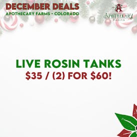 *December Deals* Rosin Tanks 1g $35, 2 $60