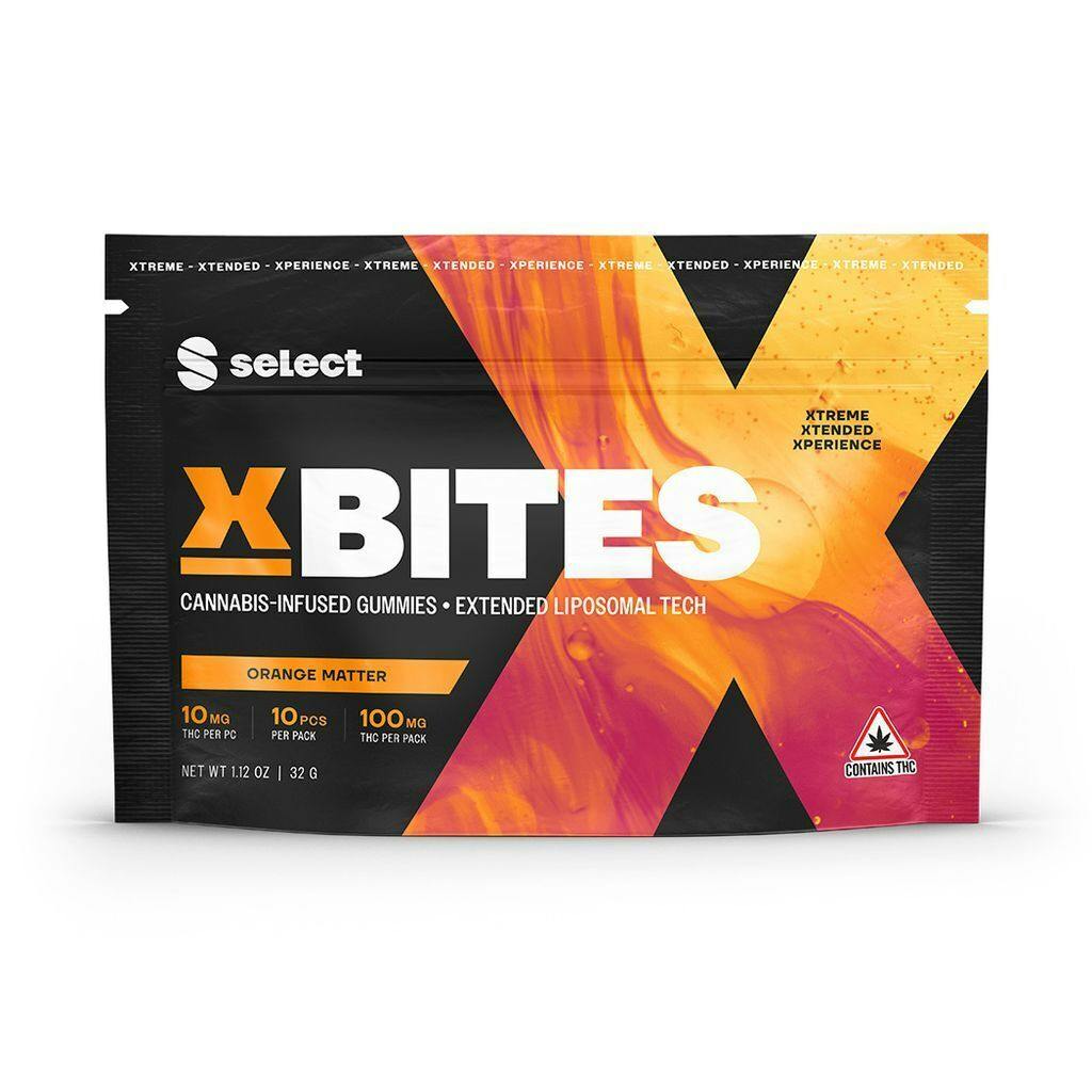 Select X-Bites Orange Matter Gummies 10mg ea | 10-Pack at Curaleaf Dispensary Ellsworth