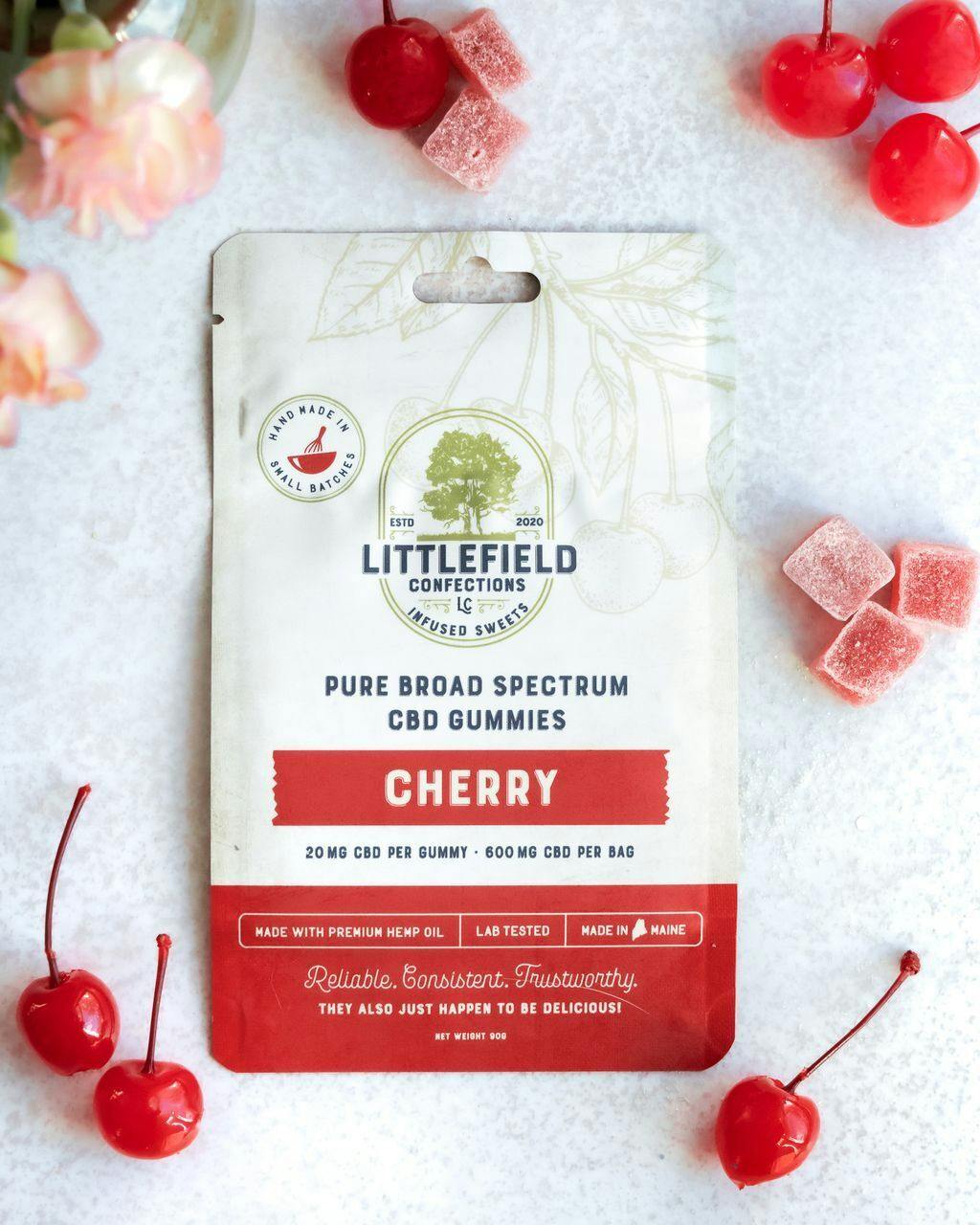 Littlefield Confections Cherry CBD Gummies 20mg ea | 30-Pack