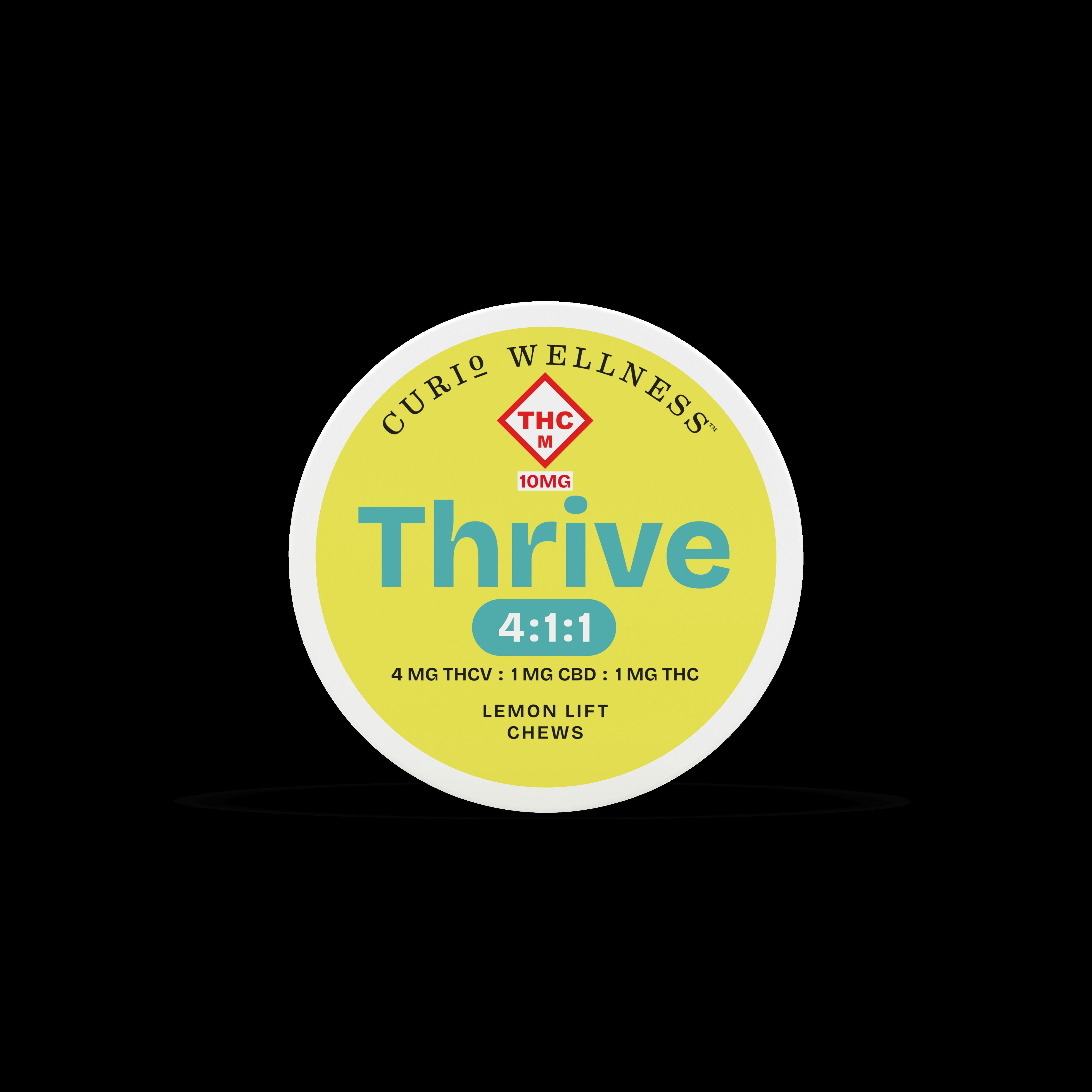 Curio Wellness - Lemon Lift - Thrive - 4:1:1 THCV:CBD:THC - Gummies - 10mg (10pk)