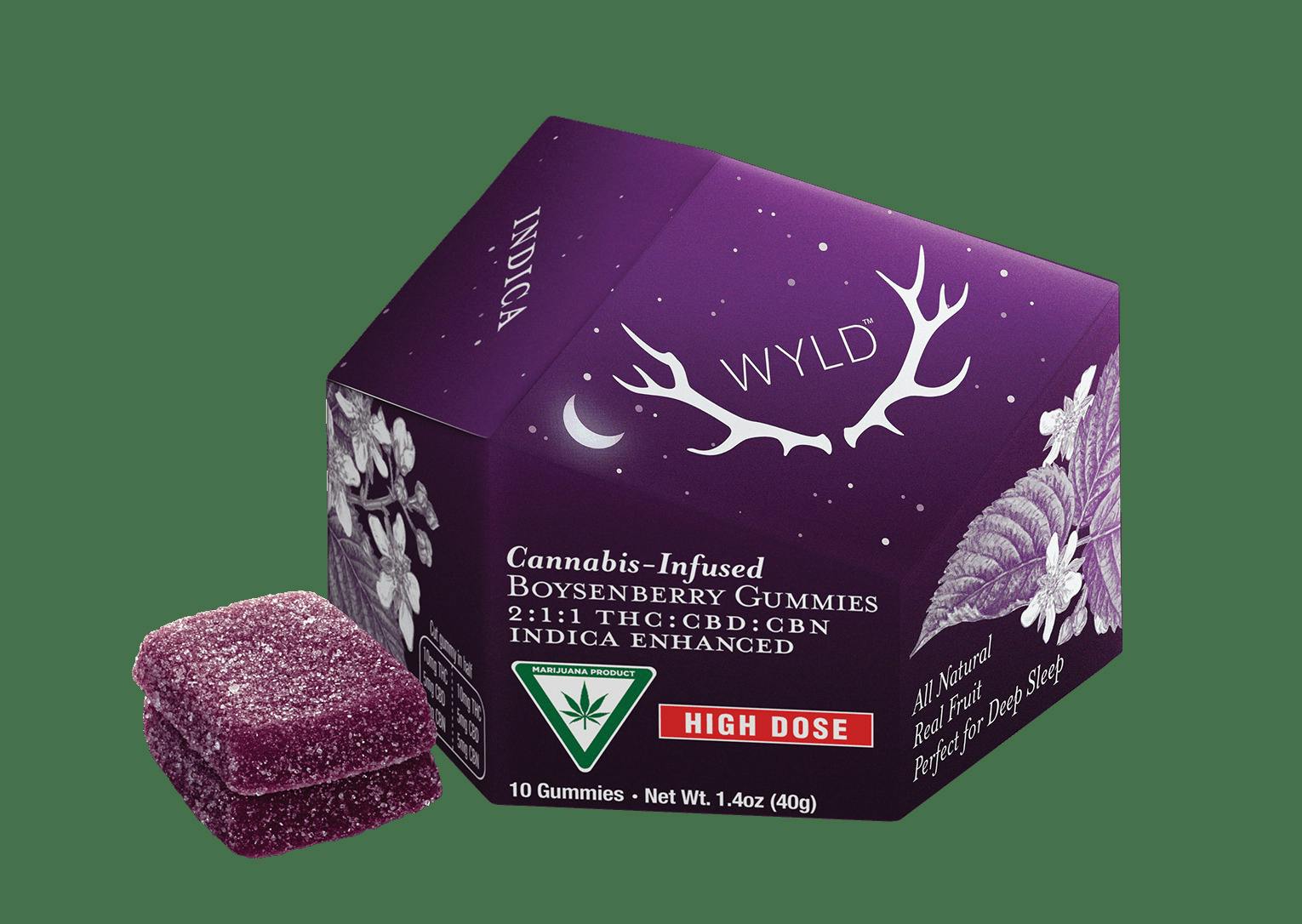 WYLD Gummies Boysenberry 1:1:1 THC/CBD/CBN