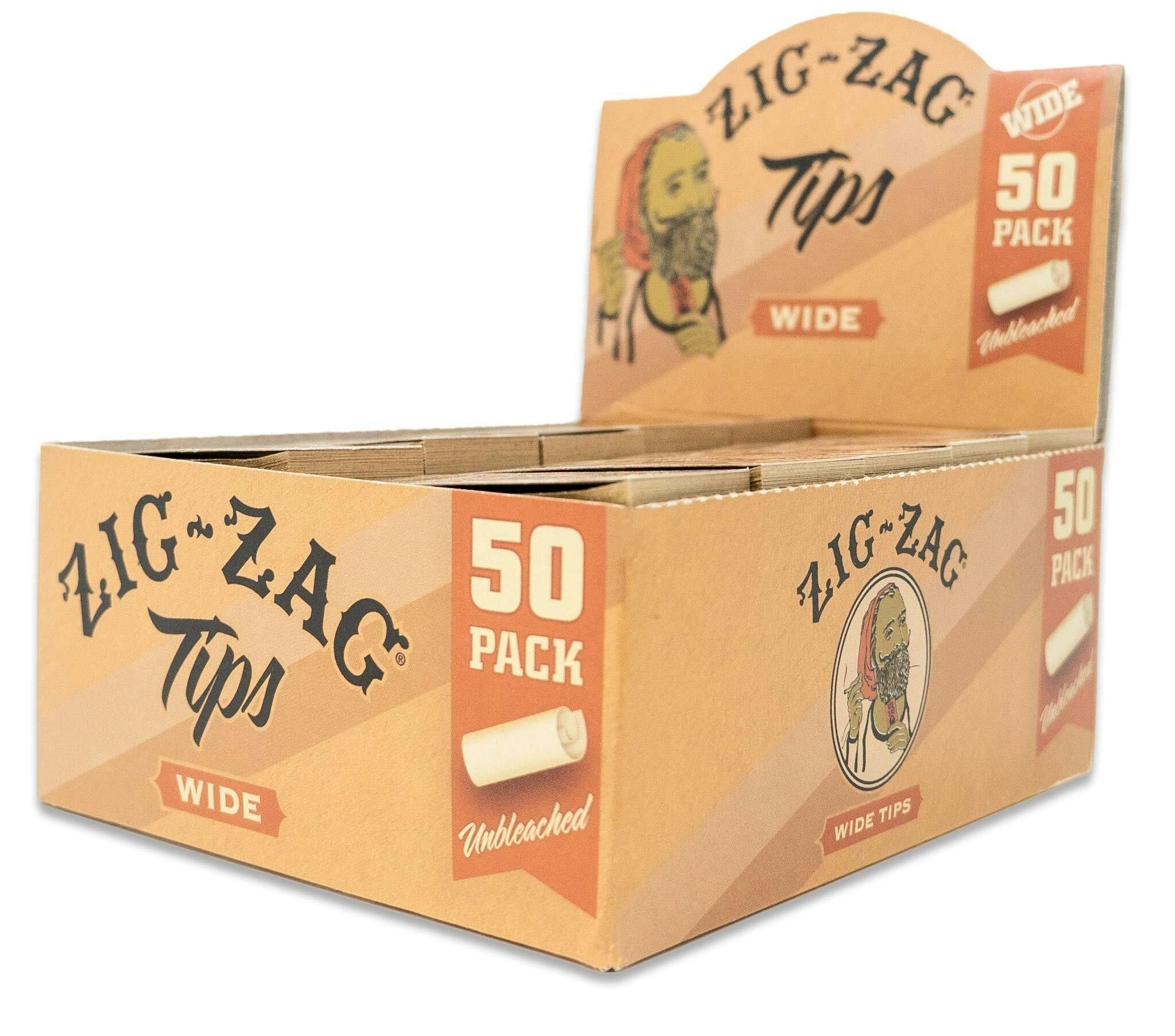 Zig Zag Unbleached Tips - Wide
