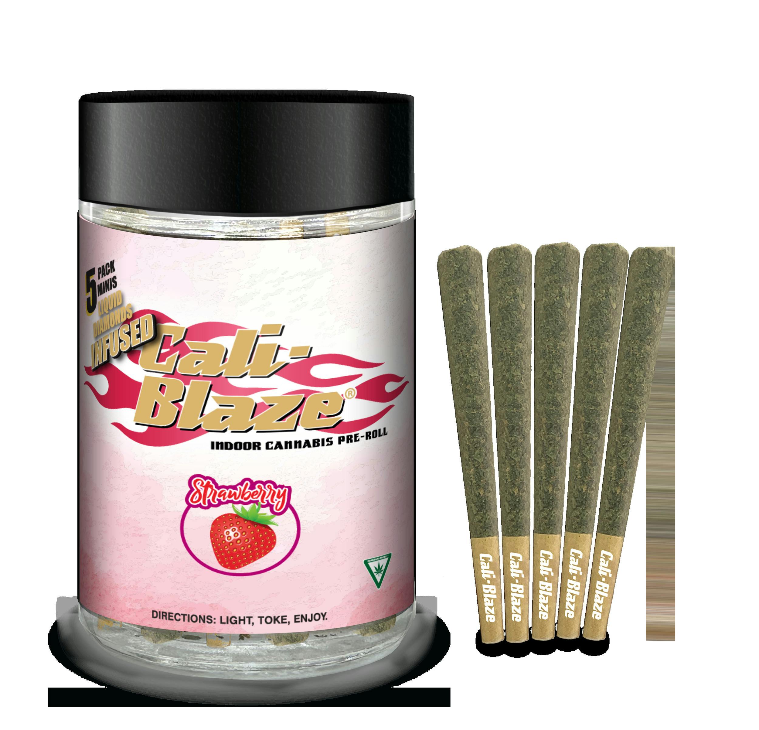 Cali Blaze 5pk Mini Blunts 5g - Strawberry
