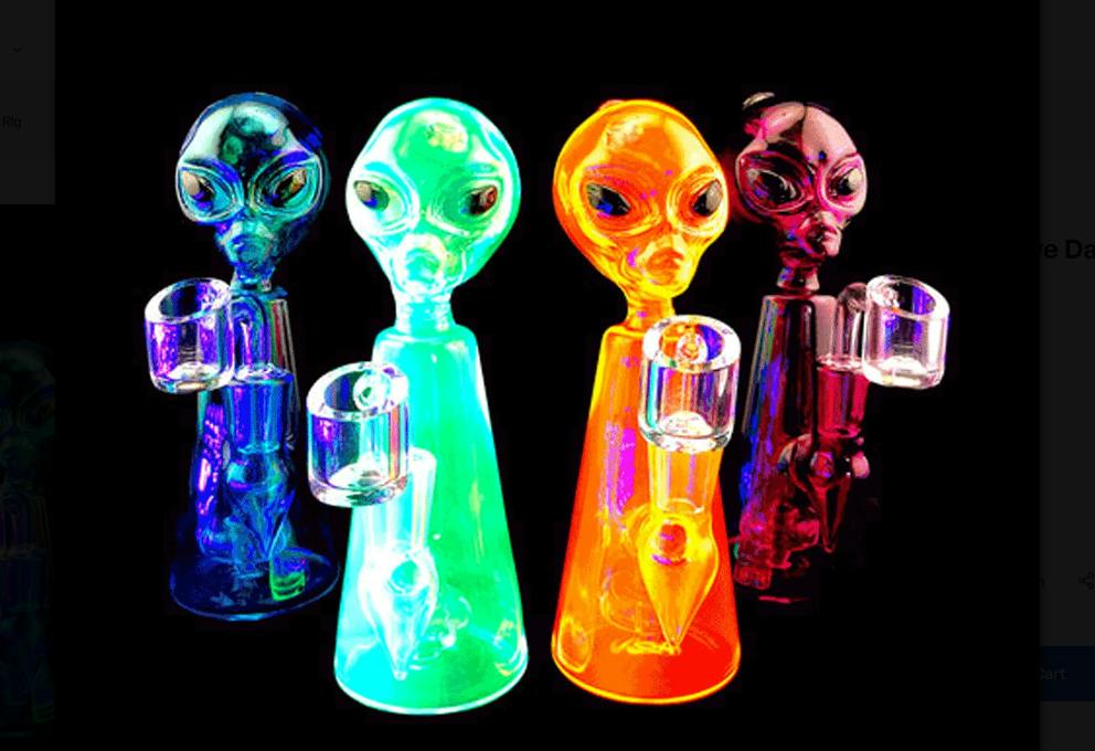 Glass - 7" Alien Head Dab Rig