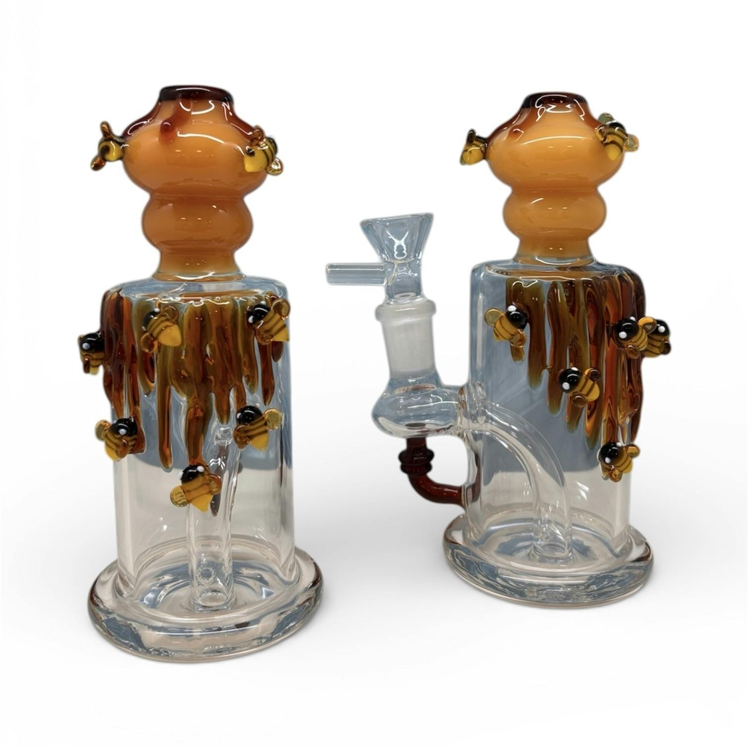 Glass - Assorted Yellow Bee Honey Comb Pipe