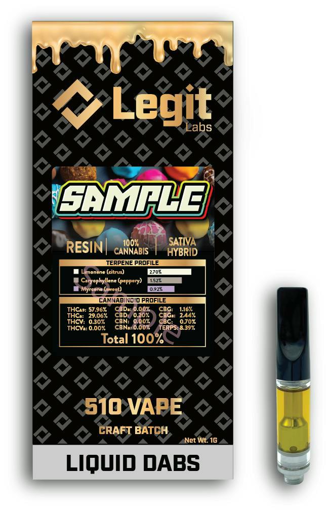 Legit Labs - Jealous GMO Resin Cartridge 1g