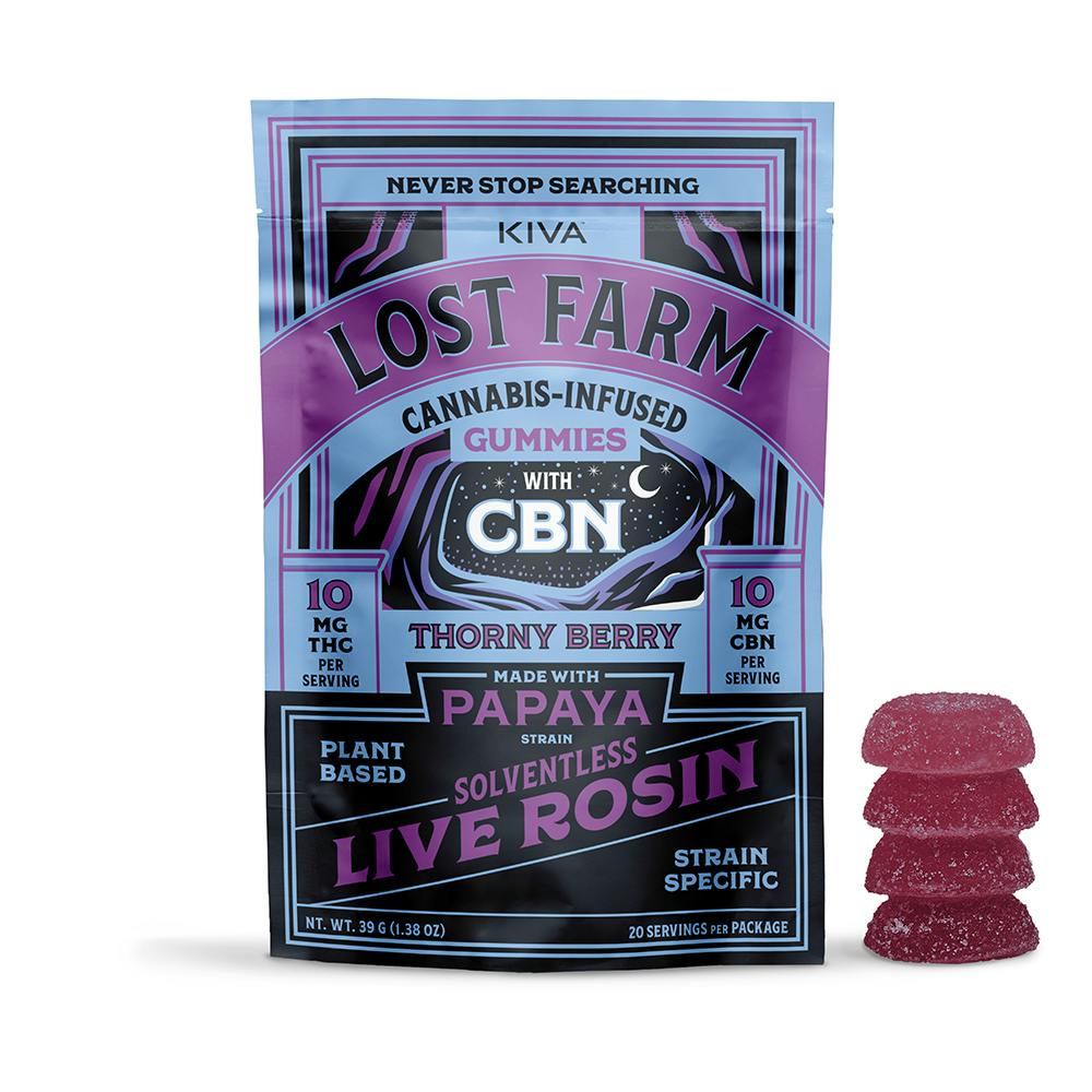 2:1 | Thorn Berry | 20mg THC x 10mg CBN | 10pk | Live Resin Infused | Lost Farm