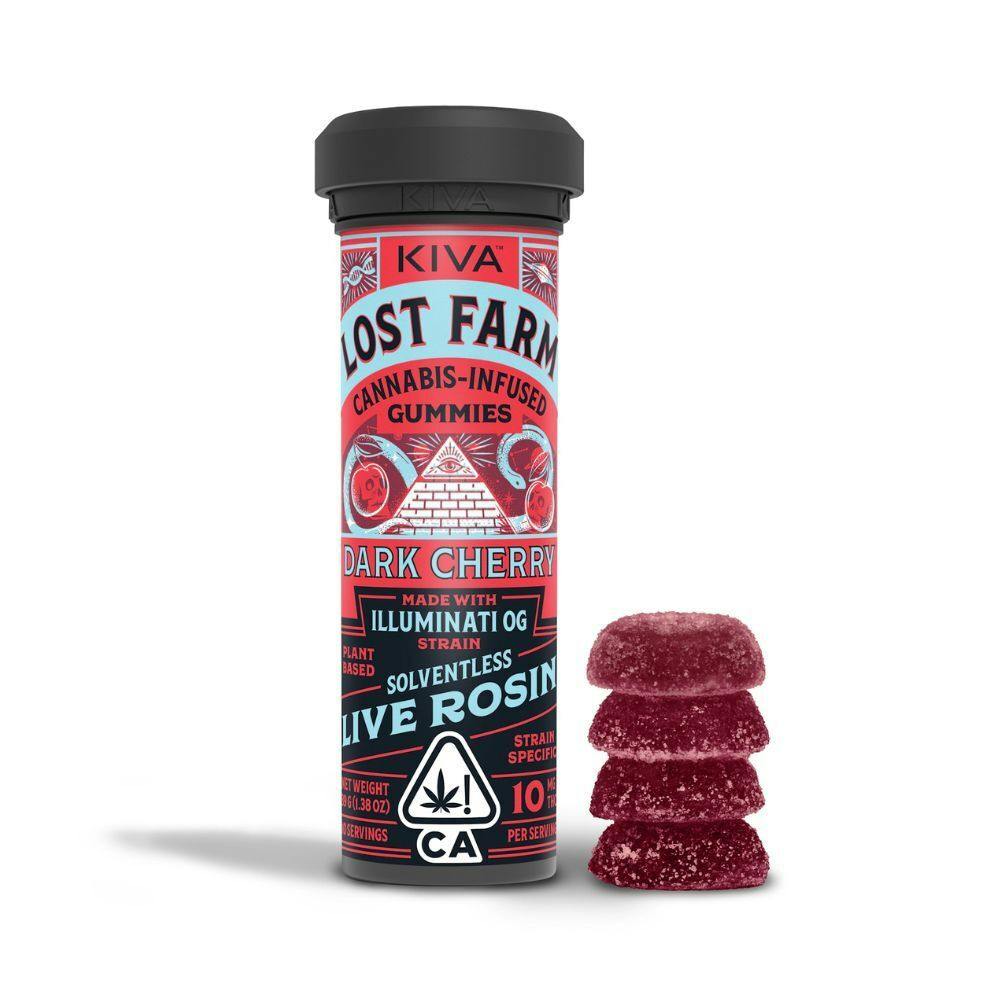 Dark Cherry 'Illuminati OG' Live Rosin Gummies | 100mg | 10ct | 10mg/ea