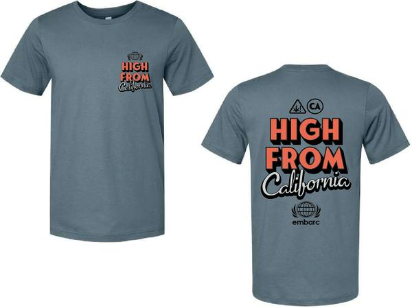 EMBARC - HIGH FROM CALI PREMIUM T-SHIRT SHORT SLEEVE BLUE [S]