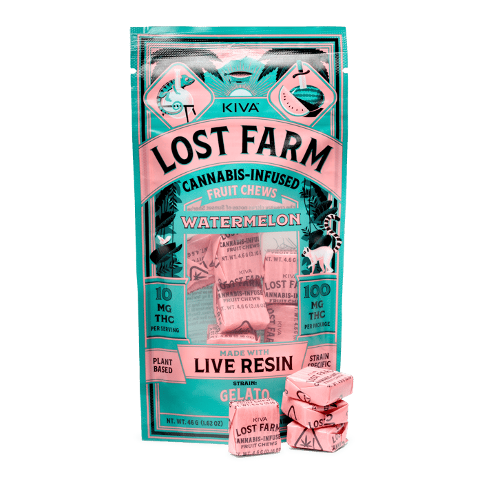 LOST FARM - CHEWS 10PK [100MG] WATERMELON X GELATO
