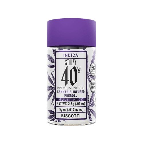 STIIIZY - INFUSED 40'S PREROLL 5PK [2.5G] BISCOTTI