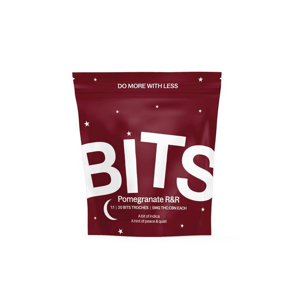 BITS Pomegranate R&R Ratioed Troches 5mg ea | 20-Pack | 1:1 THC:CBN