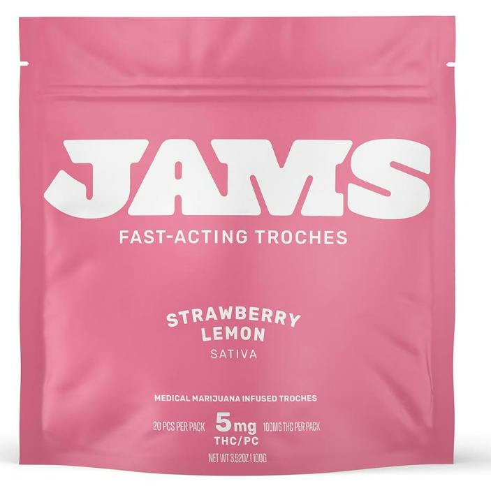 JAMS Strawberry Lemon Fast-Acting Troches 5mg ea | 20-Pack