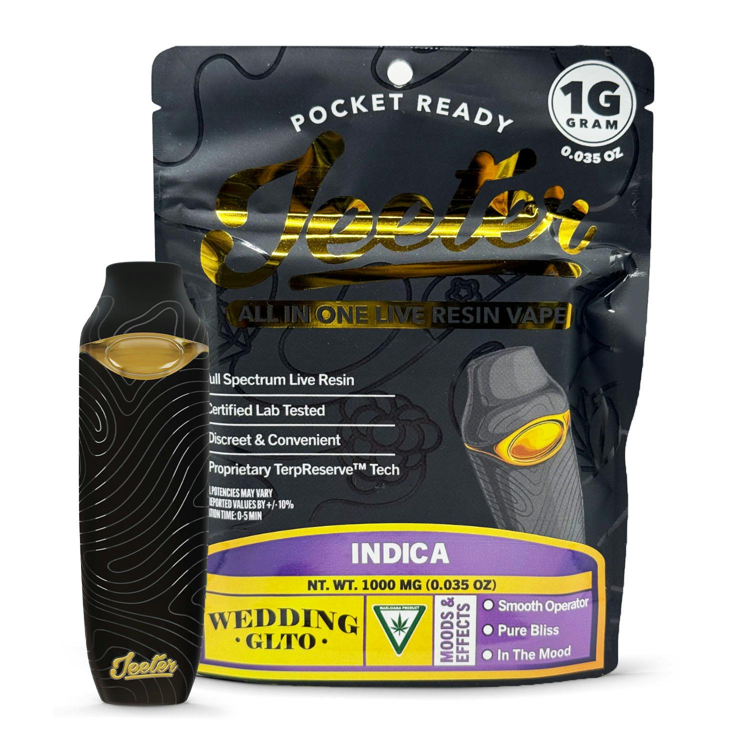 Jeeter - 1g Live Resin Disposable Vape - Wedding Gelato