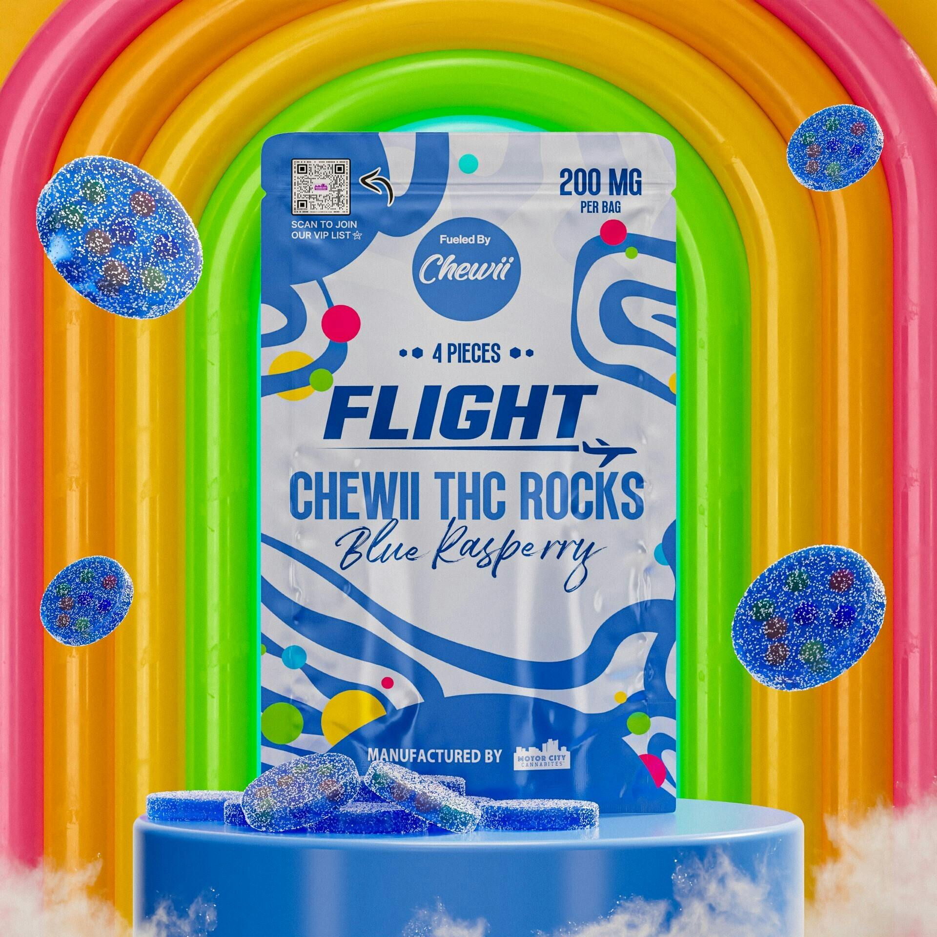 Flight - 200mg Rock-Candy Gummies - Blue Raspberry