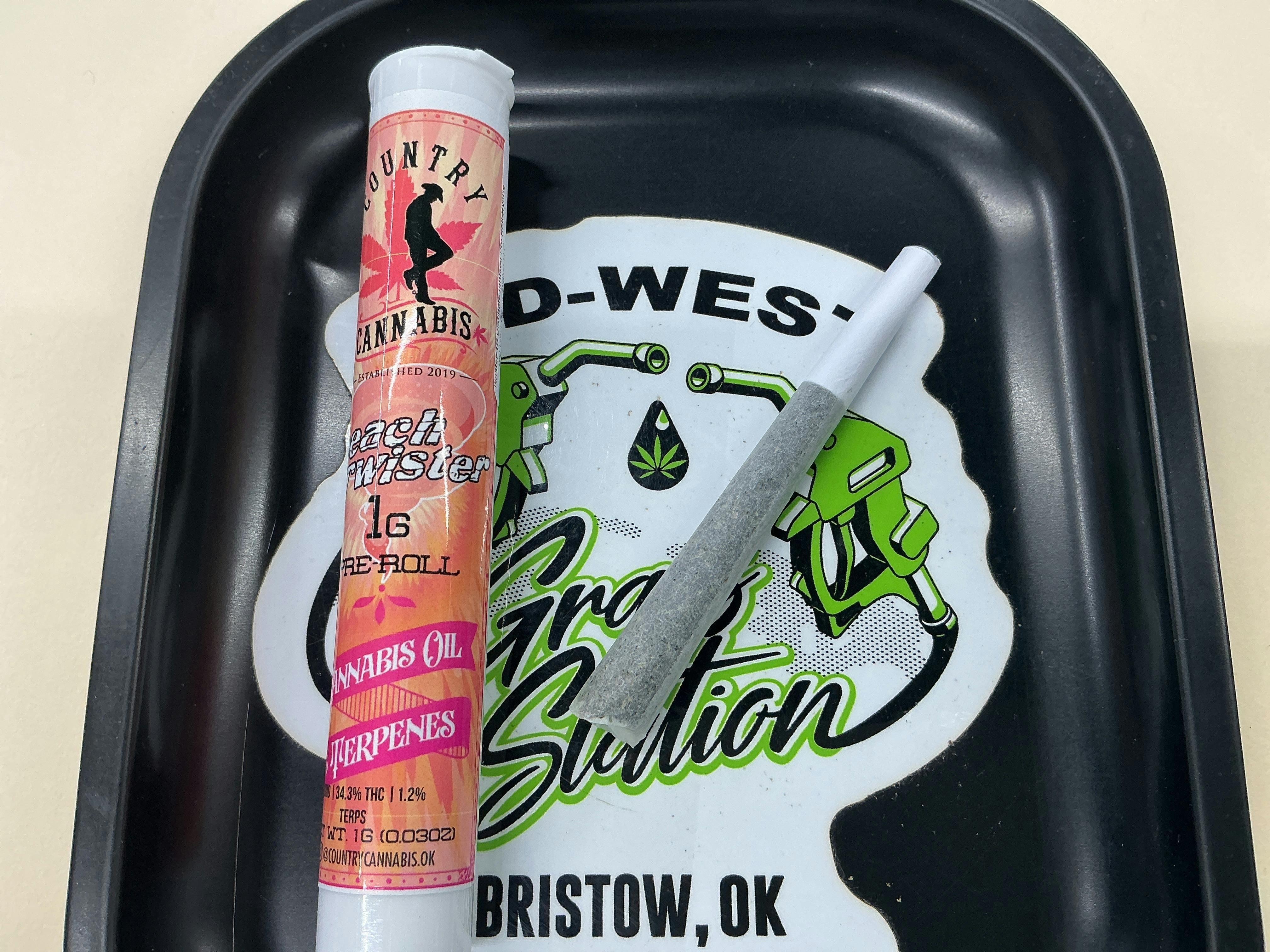 Peach Twister-1G Distillate Infused Pre Roll-Hybrid