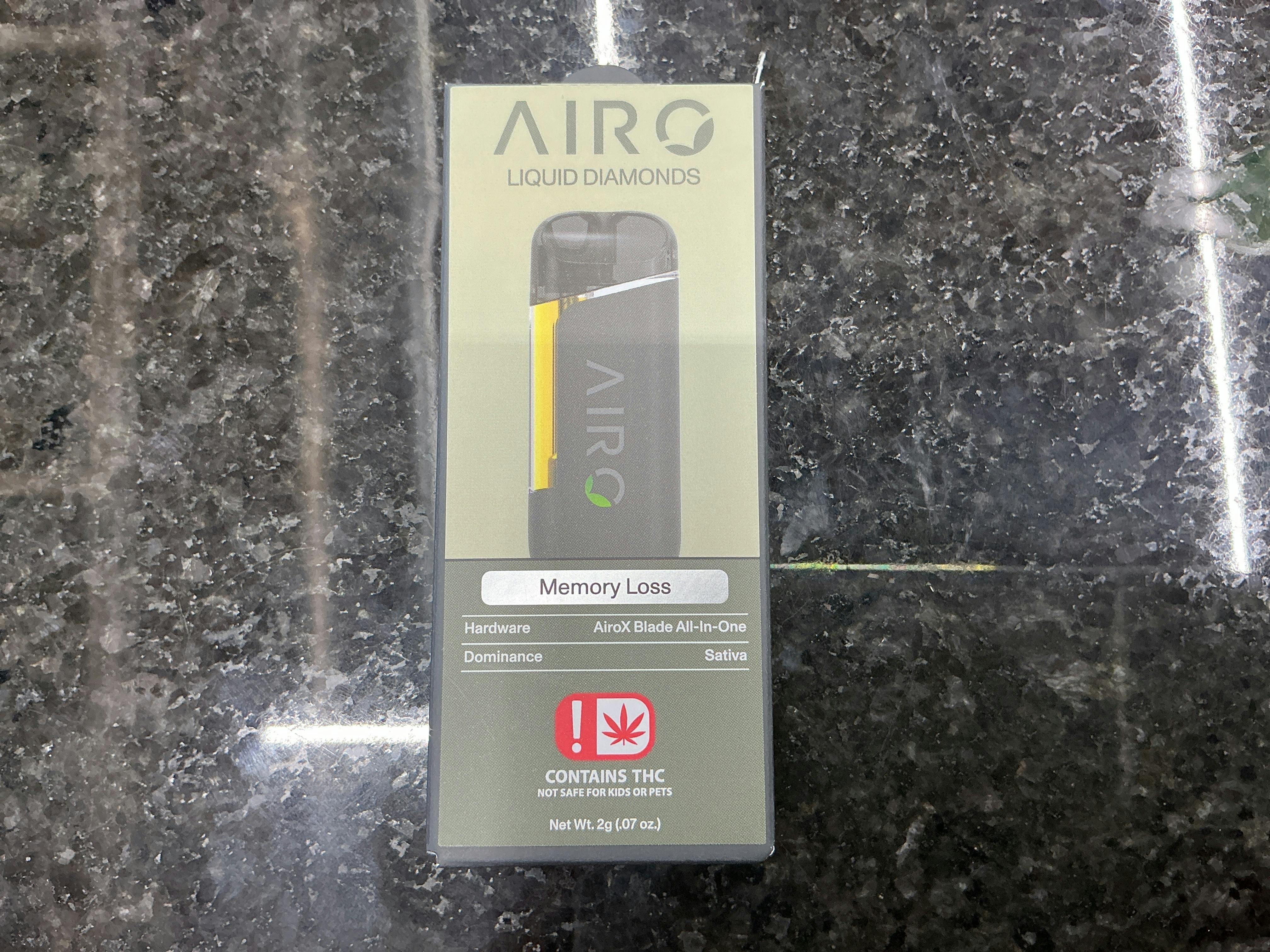 Airo-2G-Liquid Diamonds-Disposable Cart-Memory Loss-Sativa
