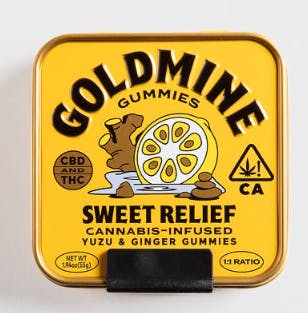 Goldmine Gummies | Sweet Relief Yuzu & Ginger | 100mg | 10ct | 10mg/ea