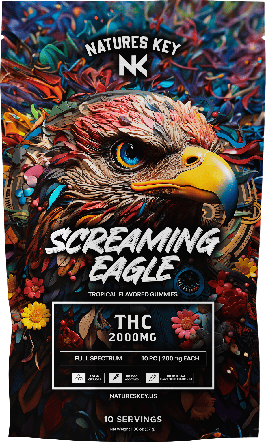 Nature's Key Gummy Screaming Eagle Tropical 2000mg - Hybrid