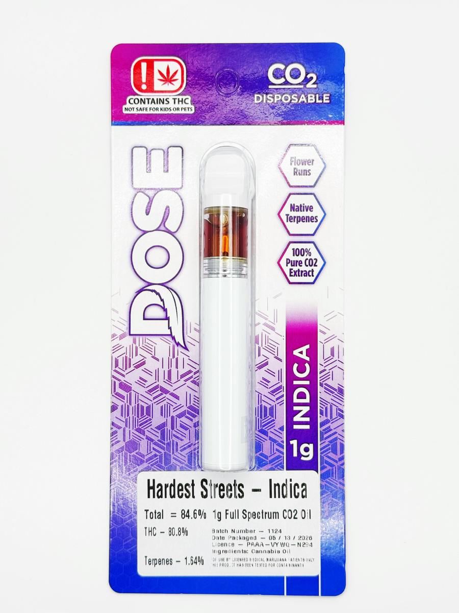 Dose Disposable Hardest Streets 1g - Indica