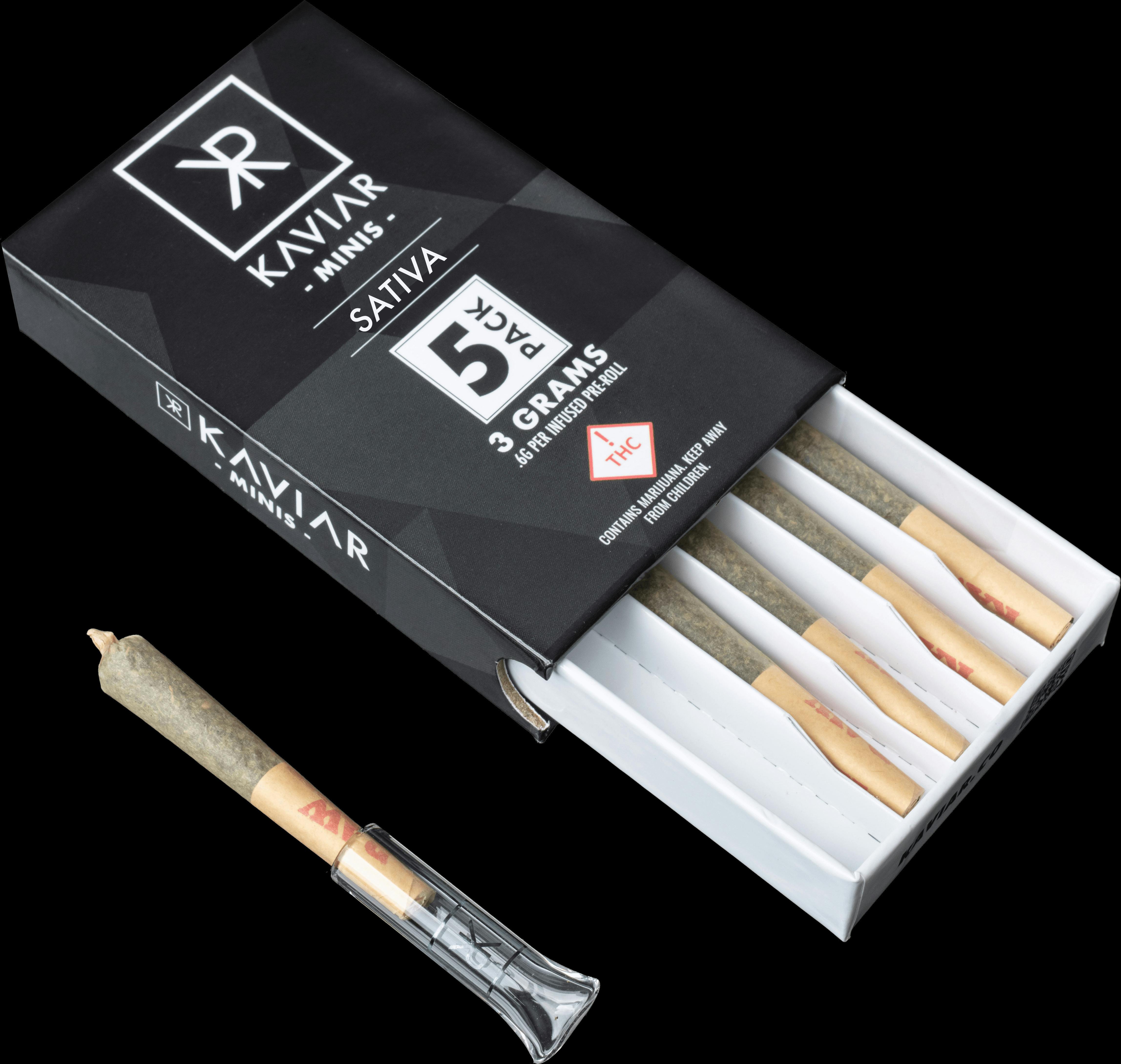 Kaviar Mini's Sativa | Infused Pre-Roll Pack 0.6g (5ct)