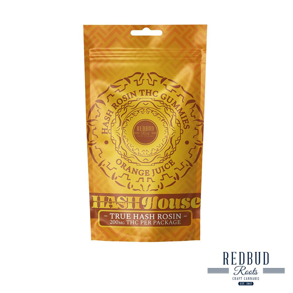Hash House Orange Juice Live Rosin Gummy 200mg [10pk] Candy