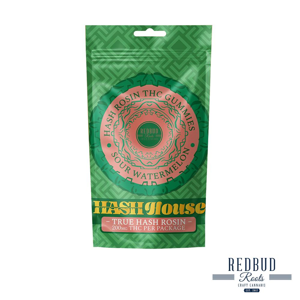 Hash House Sour Watermelon Live Rosin Gummy 200mg [10pk] Candy