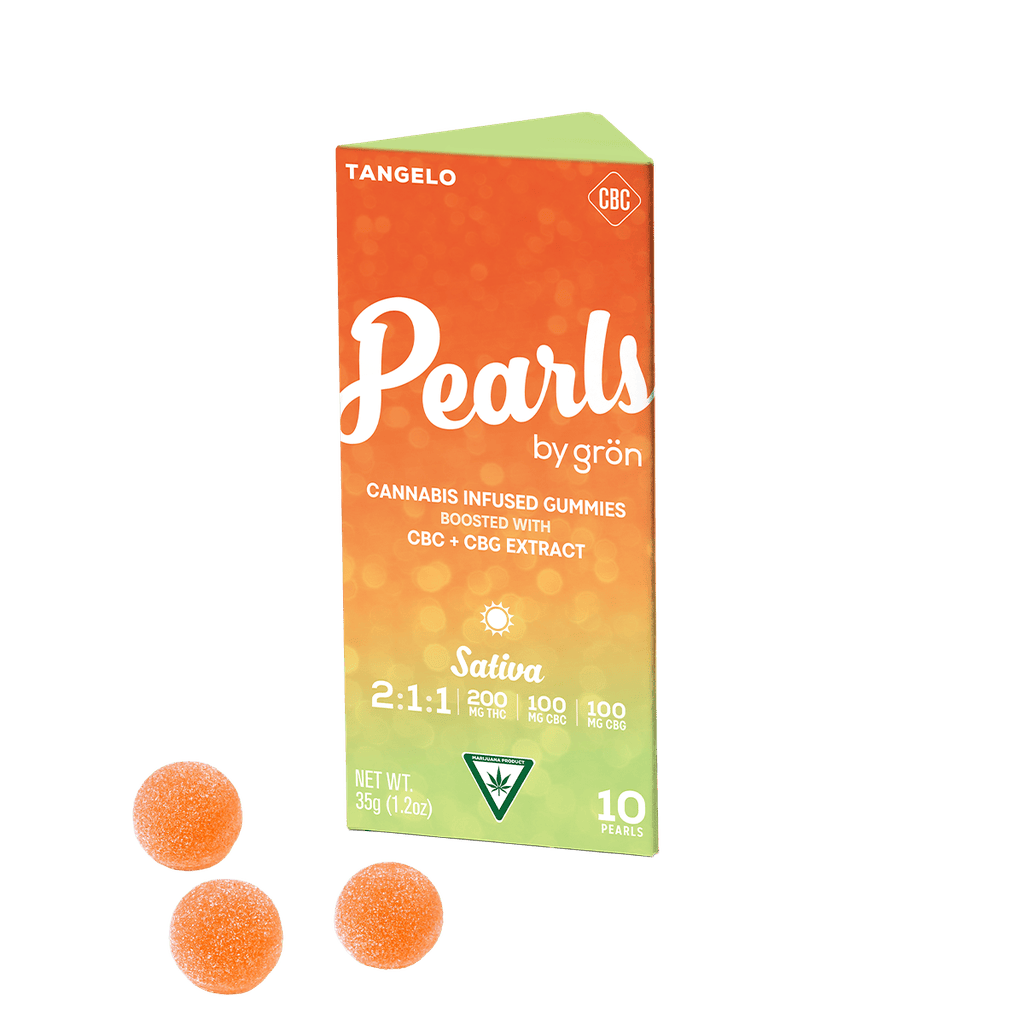 Gron Pearls Tangelo 1:1:2 CBC:CBD:THC Gummy 200mg [10pk] Candy