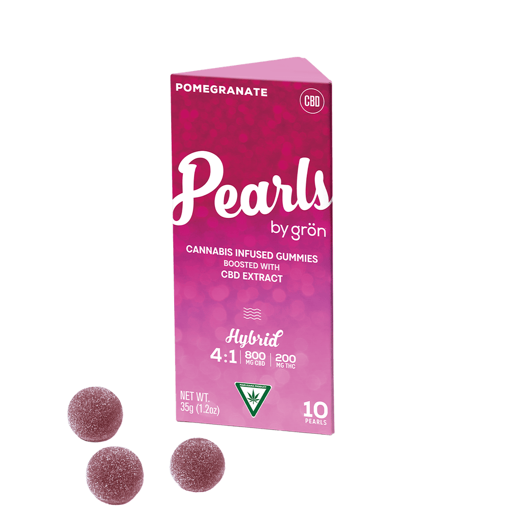 Gron Pearls Pomegranate 4:1 CBD:THC Gummy 200mg [10pk] Candy